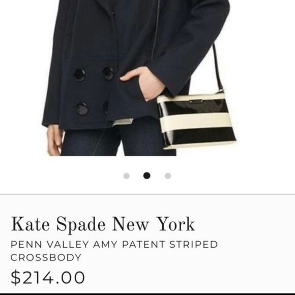 Kate Spade New York Nwt Penn Valley Amy Patent striped crossbody bag purse - Picture 9 of 9